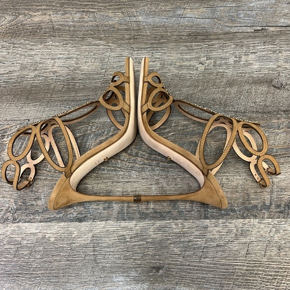 NEW Sergio Rossi FARRAH Crystal Embellished Caged Suede Heels EU 39 US 8.5 - Picture 7 of 14